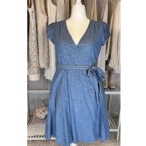 GAP Blue Midi Wrap Dress